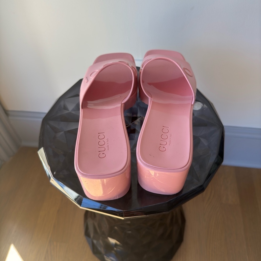 Gucci Rubber Gucci Logo Womens Platform Pink - Picture 6 of 7